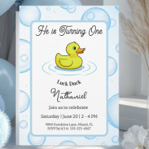 Verjaardagsuitnodigingskaart Lucky Duck voor Kinde