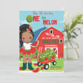 Verjaardagsuitnodigingskaart 'One In a melon' (Staand voorkant)