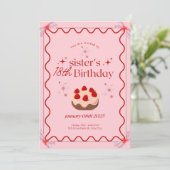 verjaardagsuitnodigingskaart van de zus kaart (Staand voorkant)