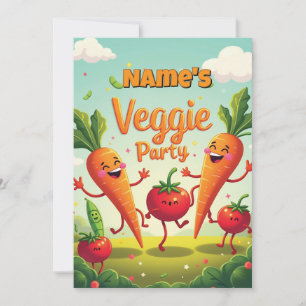 Verjaardagsuitnodigingskaart voor groentefeestje kaart