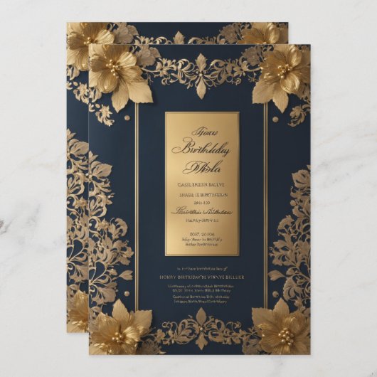 verjaardagsuitnodigingskaarten kaart (Voorkant / Achterkant)