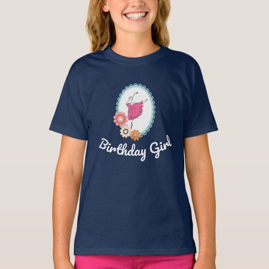 Verjaardagsuitrusting voor balletdansers t-shirt (Voorkant)