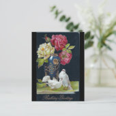 Verjaardagsvaas en duiven briefkaart (Staand voorkant)