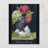 Verjaardagsvaas en duiven briefkaart (Voorkant)