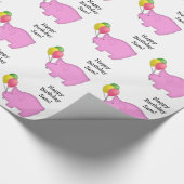 Verjaardagsvarken aangepaste naam inpakpapier (Hoek)