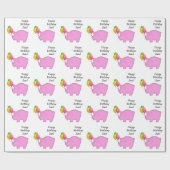 Verjaardagsvarken aangepaste naam inpakpapier (Vlak)