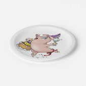 Verjaardagsvarken feesten papieren bordje (Gekanteld)