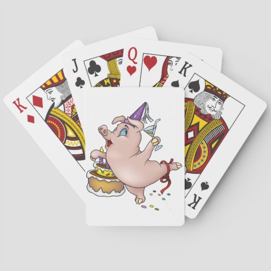 Verjaardagsvarken speelkaarten (Achterkant)