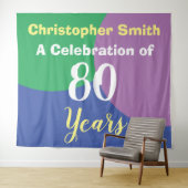 Verjaardagsverjaardag 80 Tapijt Wandkleed (In Situ (horizontaal))