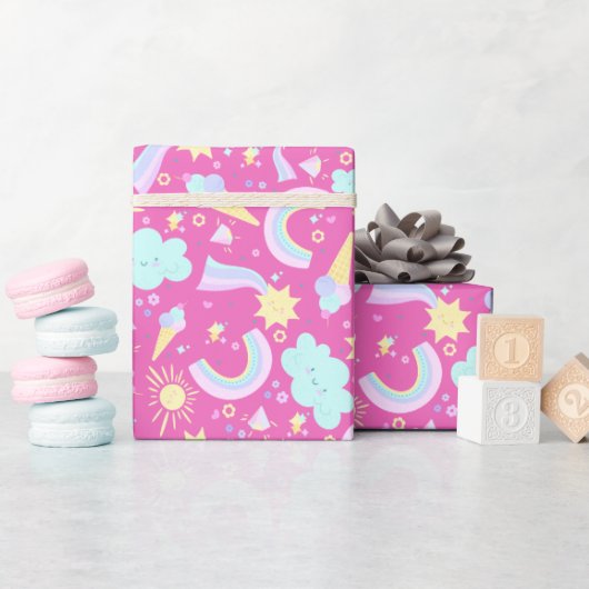 Verjaardagsverpakkings papier. cadeaupapier (Baby Shower)