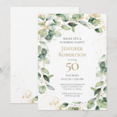 Verjaardagsverrassing 50 Eucalyptus Kaart (Voorkant / Achterkant)
