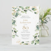 Verjaardagsverrassing 80 Eucalyptus Kaart (Staand voorkant)