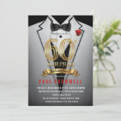 Verjaardagsverrassing Tuxedo Uitnodiging 60 jaar (Staand voorkant)