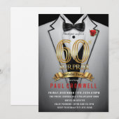 Verjaardagsverrassing Tuxedo Uitnodiging 60 jaar (Voorkant / Achterkant)