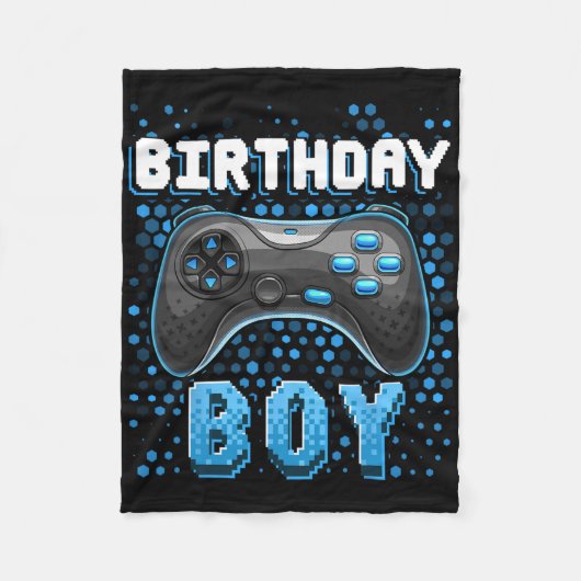 Verjaardagsvideo Game Controller Verjaardag Gamer Fleece Deken (Voorkant)