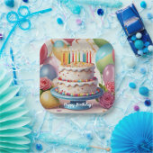 Verjaardagsviering 7-inch papieren Borden Bordje (Feest)