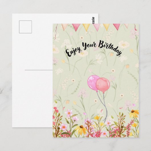 Verjaardagsviering Briefkaart (Voorkant / Achterkant)