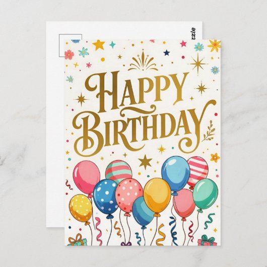 Verjaardagsviering Briefkaart (Voorkant / Achterkant)