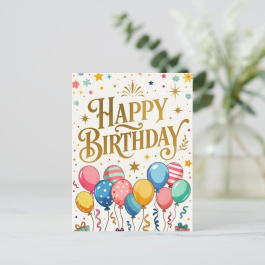 Verjaardagsviering Briefkaart (Staand voorkant)