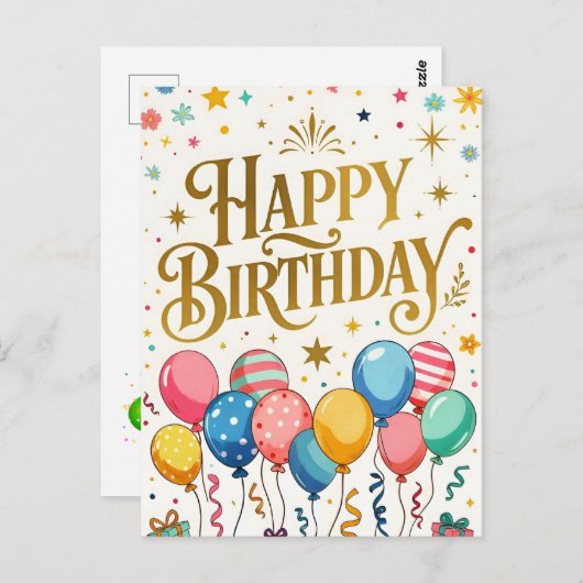 Verjaardagsviering Briefkaart (Voorkant / Achterkant)