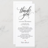 Verjaardagsviering Dank u Plaats Instelling Kaart (Voorkant / Achterkant)