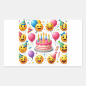 Verjaardagsviering Emoji Set Rechthoekige Sticker (Voorkant)