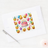 Verjaardagsviering Emoji Set Rechthoekige Sticker (Envelop)