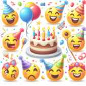 Verjaardagsviering Emoji Set" Sticker (Voorkant)