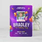 Verjaardagsviering Feestuitnodiging Sjabloon Kaart (Staand voorkant)