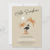Verjaardagsviering flamingo's zomer kaart (Voorkant)