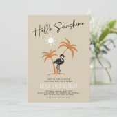 Verjaardagsviering flamingo's zomer kaart (Staand voorkant)