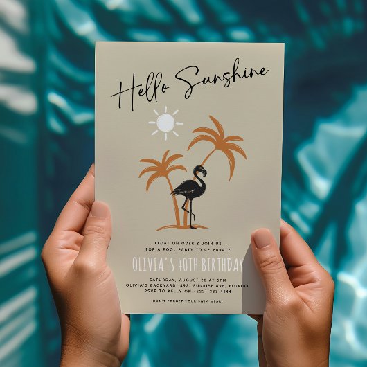 Verjaardagsviering flamingo's zomer kaart