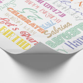 Verjaardagsviering! Fontografie Aangepaste NAAM Cadeaupapier (Hoek)