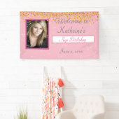 Verjaardagsviering Gouden Glitter, Sparkles Spandoek (Insitu)