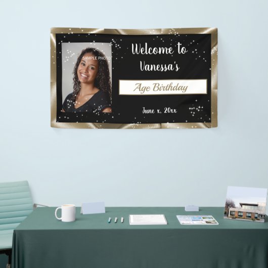 Verjaardagsviering Gouden Satijn, Sparkles Spandoek (Beurs)