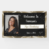 Verjaardagsviering Gouden Satijn, Sparkles Spandoek (Horizontaal)