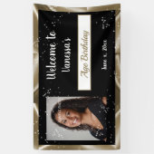 Verjaardagsviering Gouden Satijn, Sparkles Spandoek (Verticaal)