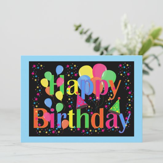 Verjaardagsviering. Het is feest! (Staand voorkant)