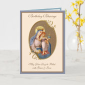 Verjaardagsviering Maagd Maria Jezus Religieus  Kaart (Gele Bloem)