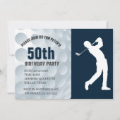 Verjaardagsviering met golfthema kaart (Voorkant)