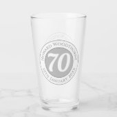 Verjaardagsviering met naam, leeftijd en verjaarda glas (Achterkant)