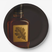 Verjaardagsviering met verouderde whisky ter ere v papieren bordje (Voorkant)