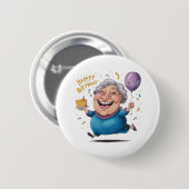 Verjaardagsviering oma ronde button 5,7 cm (Voorkant /achterkant)
