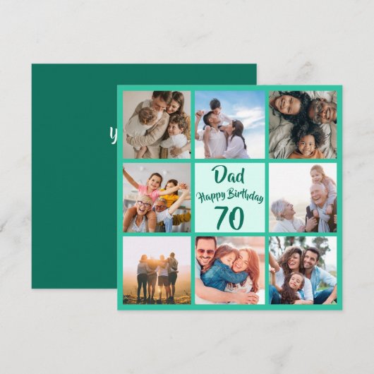 Verjaardagsviering Papa 70 jaar moderne vierkante  (Voorkant / Achterkant)