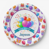 Verjaardagsviering personaliseren papieren bordje (Voorkant)