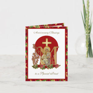 Verjaardagsviering Priester Zegeningen Maagd Maria Kaart