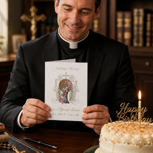 Verjaardagsviering Priester Zegeningen Maagd Maria Kaart