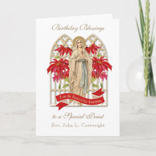 Verjaardagsviering Priester Zegeningen Maagd Maria Kaart