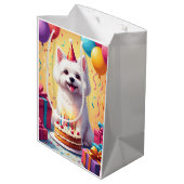Verjaardagsviering van een Maltezer Medium Cadeauzakje (Achterkant Gekanteld)