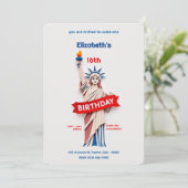 Verjaardagsviering Vrijheidsbeeld Kaart (Staand voorkant)